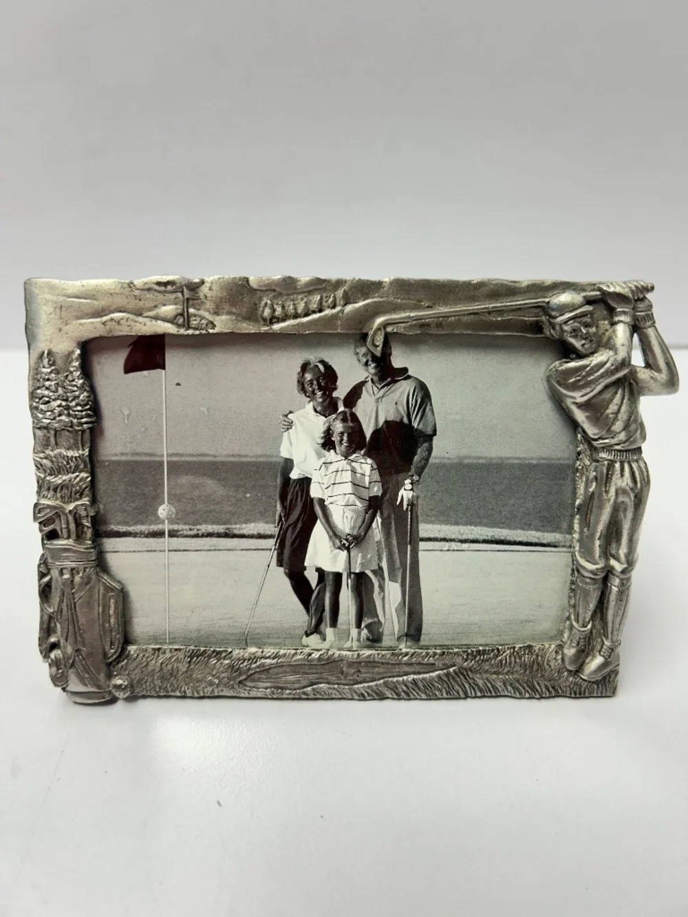 Lot of 3 Golf Themed Picture Frames Pewter Polyresin New